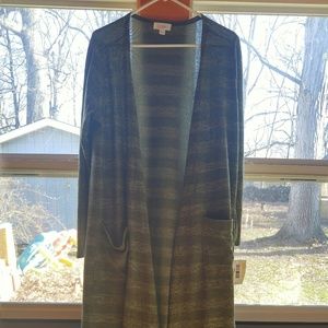 Lularoe Green Heathered striped Sarah